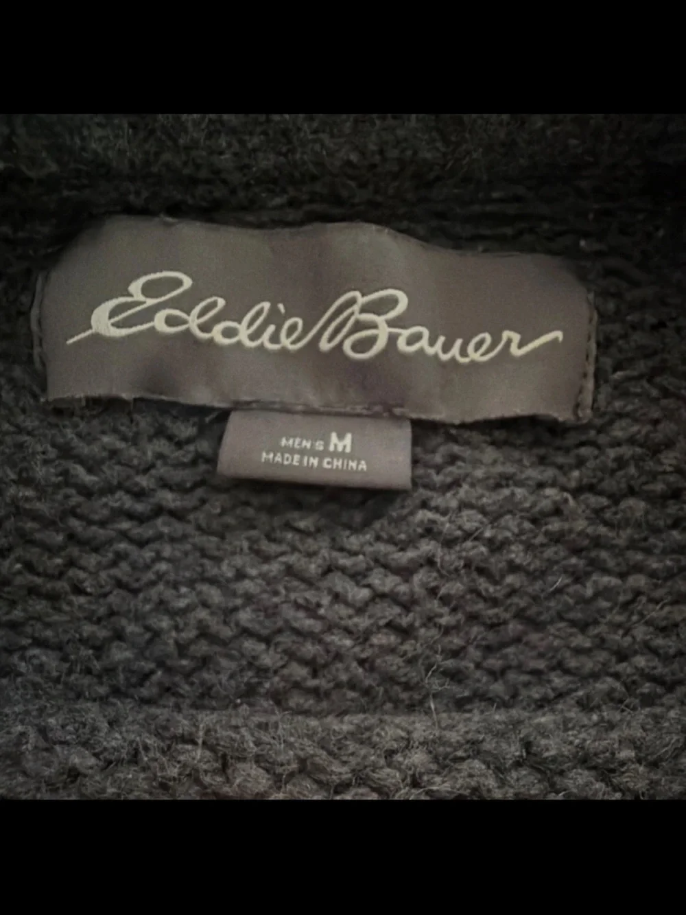 Vintage Eddie Bauer Dark Gray Crewneck Sweater with White Pattern - Picture 2 of 3